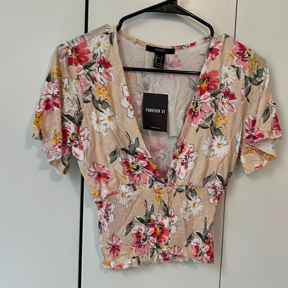 Forever 21 Floral Crop